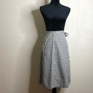 VTG plaid wrap midi skirt